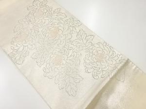 アンティーク　菊模様織り出し袋帯(材料)